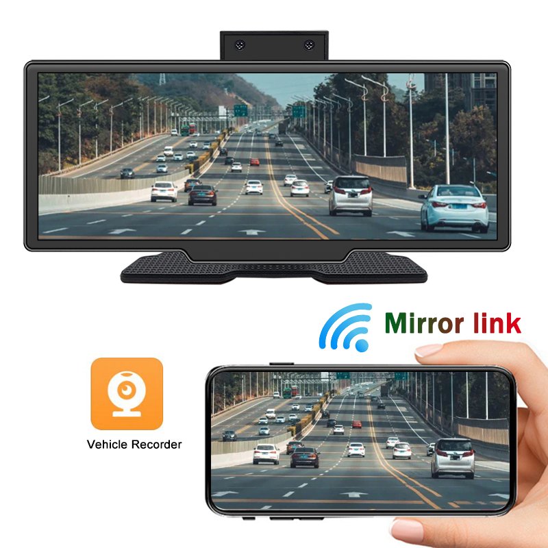 4K Car Gps Dvr Rear View Mirror Video Recorder 9.3inch Portable Car Navigation Display Car Radio Player