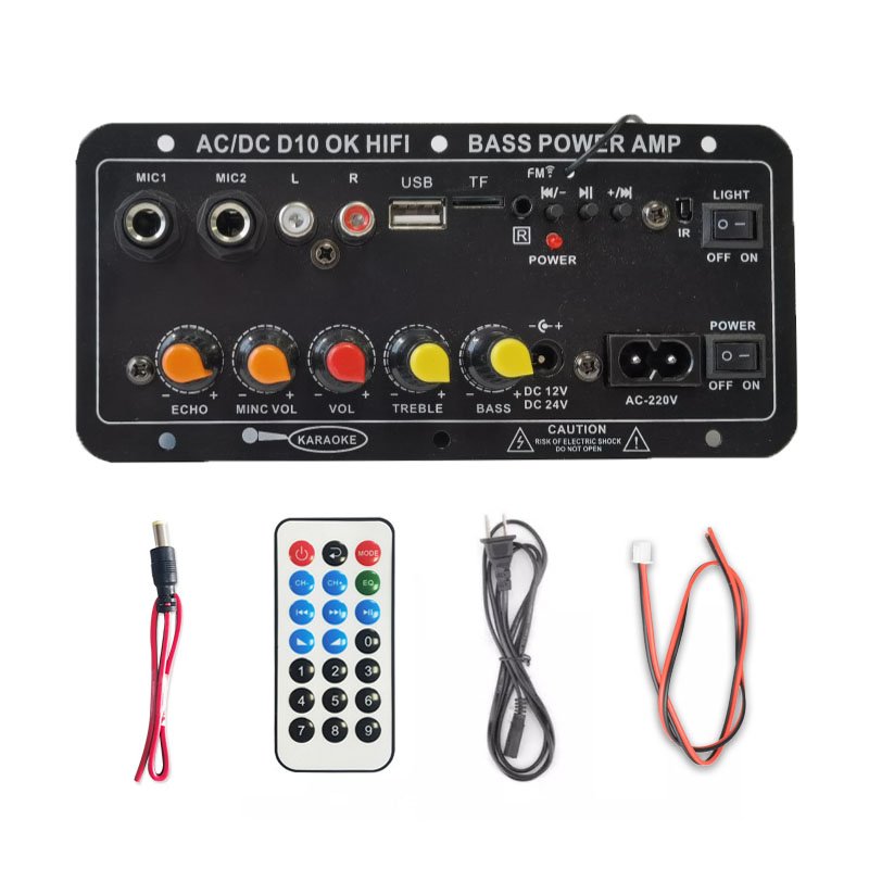 Customizable HI-FI Subwoofer Power Amp 12V/24V/220V High Bass USB Remote Control Bluetooth D10 Amplifier Board Display Home Cars