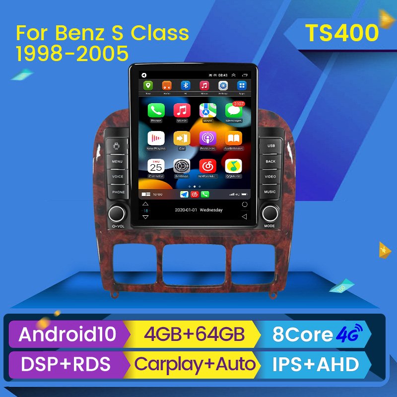 TS Android 10 IPS 2.5D DSP Car Radio for Benz S Class W220 S280 S320 S350 S400 S430 S500 S600 1998 - 2005 Car-play Car Video