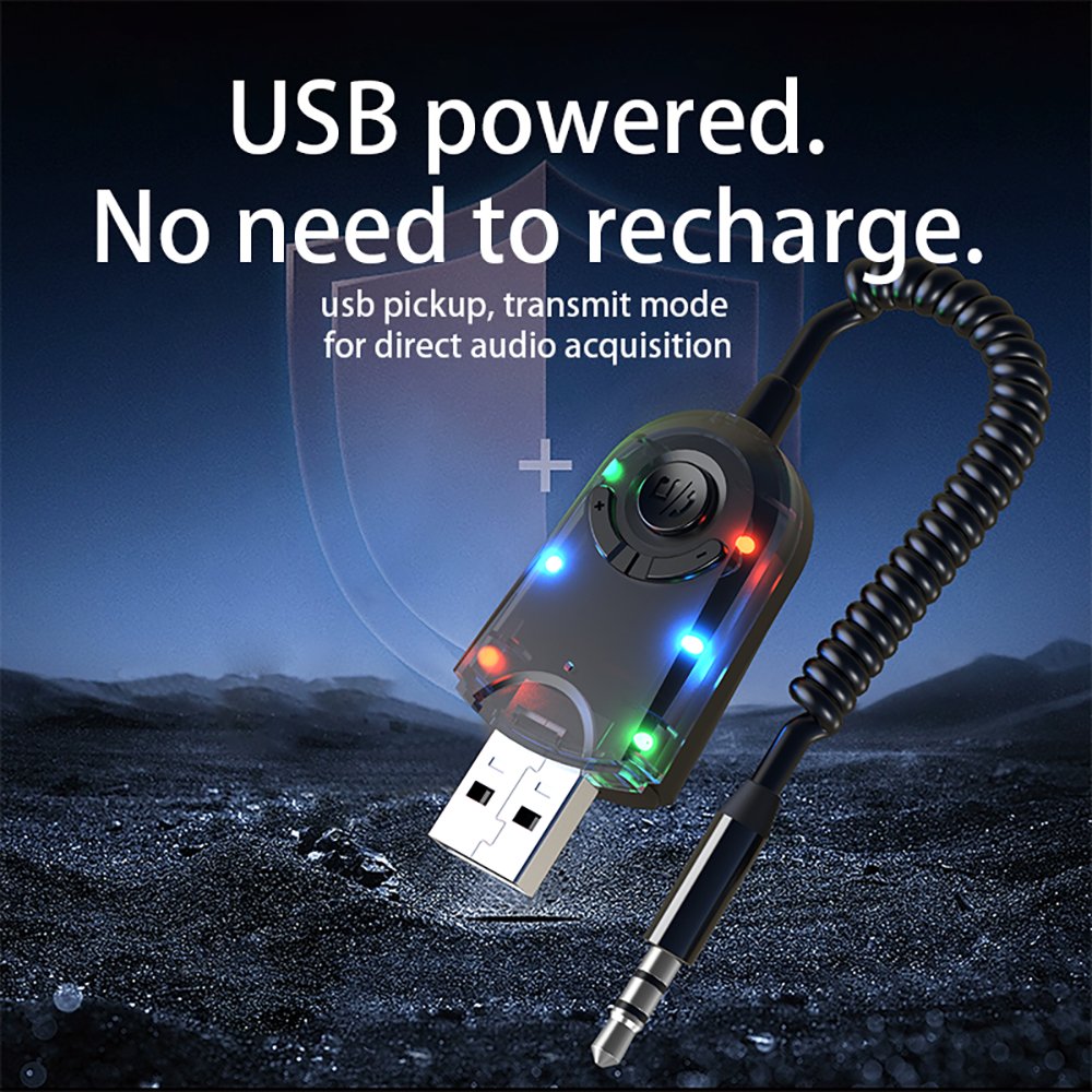 Aux Car Bluetooth Receiver Wireless Bluetooth Adapter Audio Converter Mobile Phone Hands-Free Call