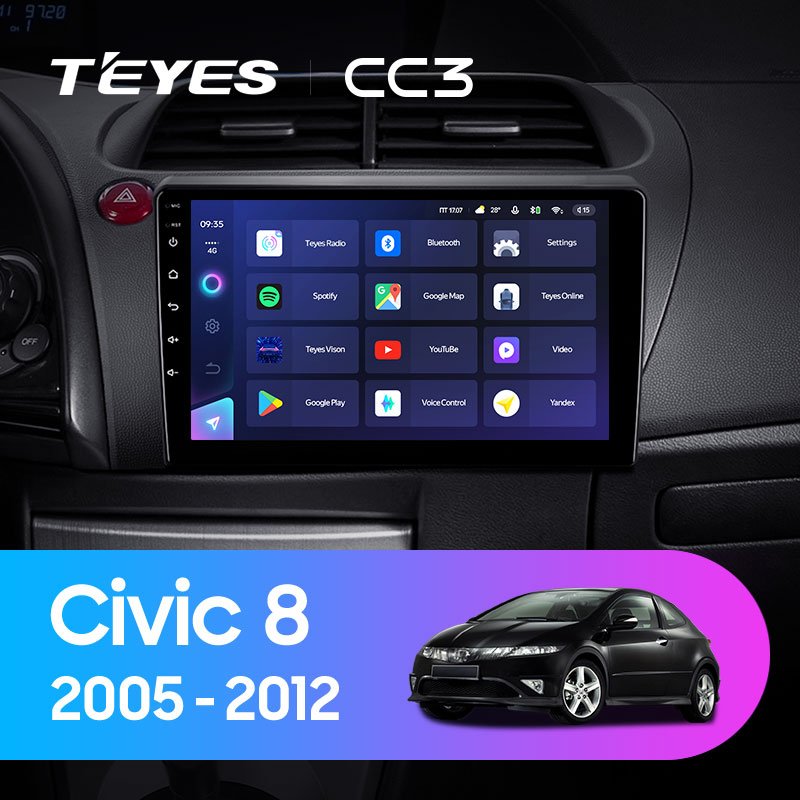 TEYES CC3L CC3 2K for Honda Civic Hatchback 2006 - 2012 Car Radio Multimedia Video Player Navigation Stereo GPS Android 10
