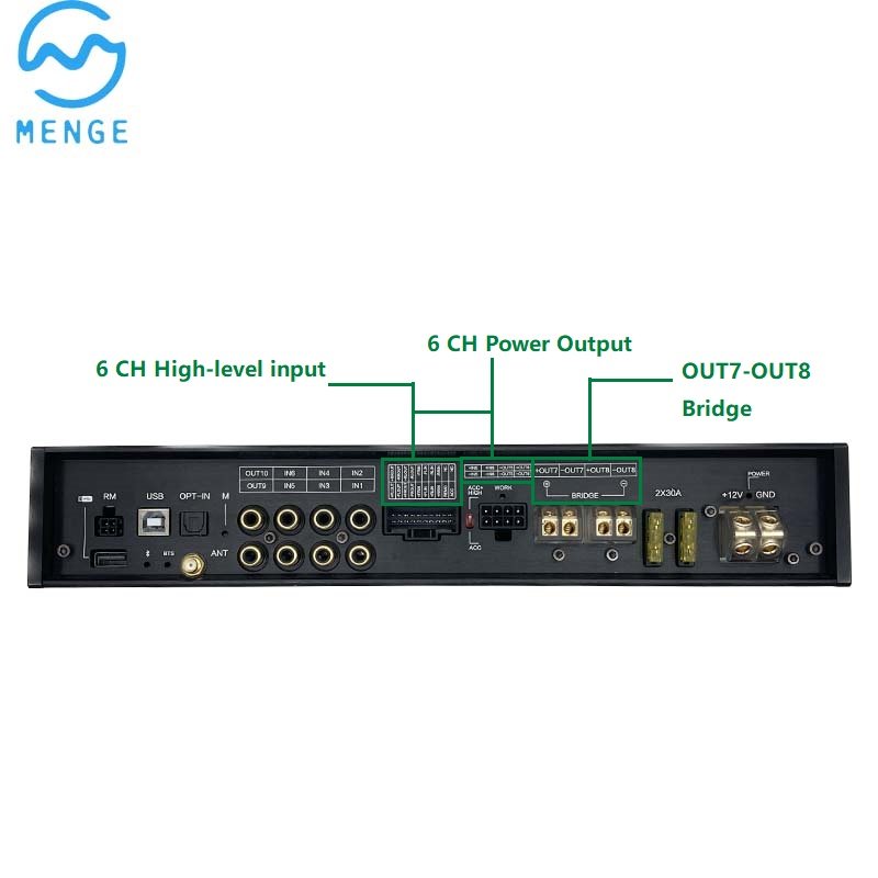 31EQ 6 X 55W +2 X100W 8 Channel Class d AB Car Digital Audio Processor DSP Amplifier