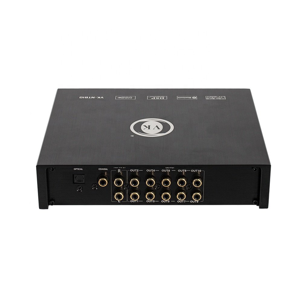 VK High Quality New Design Car Audio DSP Amplifier Processor Support Computer 10-channel Low-level
