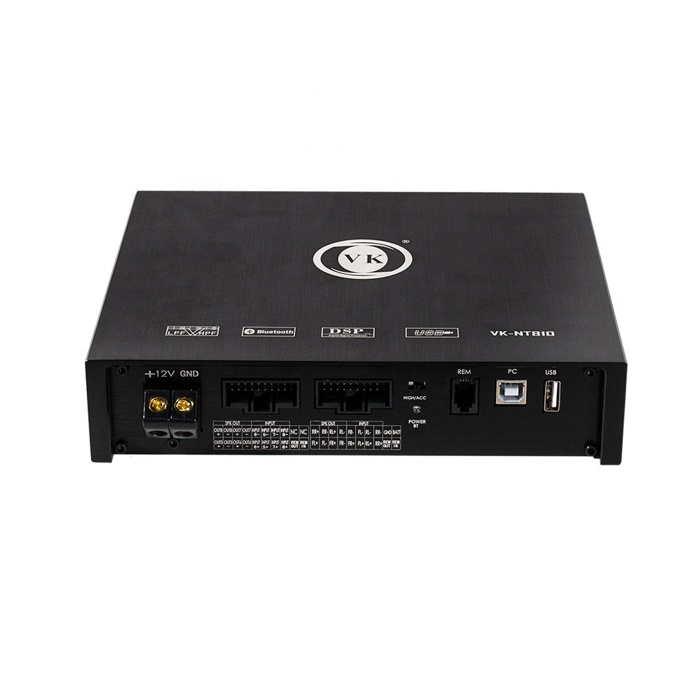 VK High Quality New Design Car Audio DSP Amplifier Processor Support Computer 10-channel Low-level