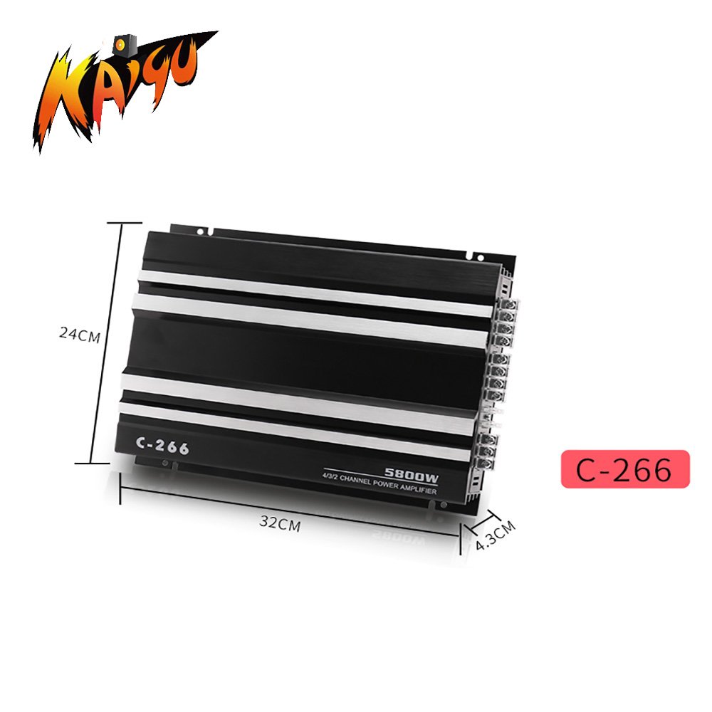 HiFi Car Audio Power Amplifier 12V Max 5800W 4 Channel Stereo Audio Adjustable Front and Rear Sound Field Super Bass Amp