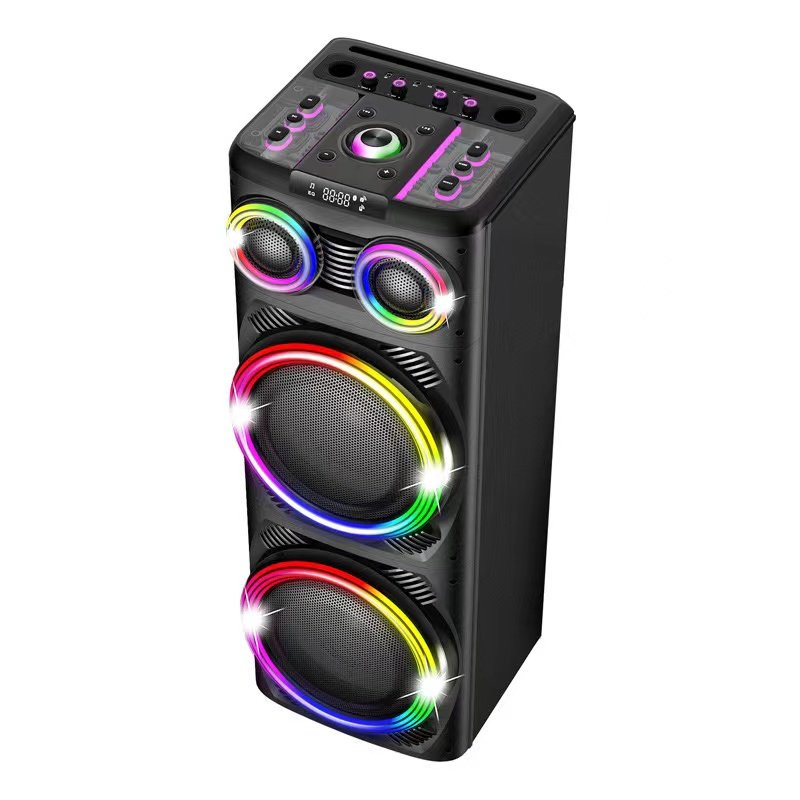 Trendy 2.0 Sound Portable Home Audio Karaoke Stage Subwoofer Speaker Wireless Bluetooth Mic Accessory Active DC Power Source