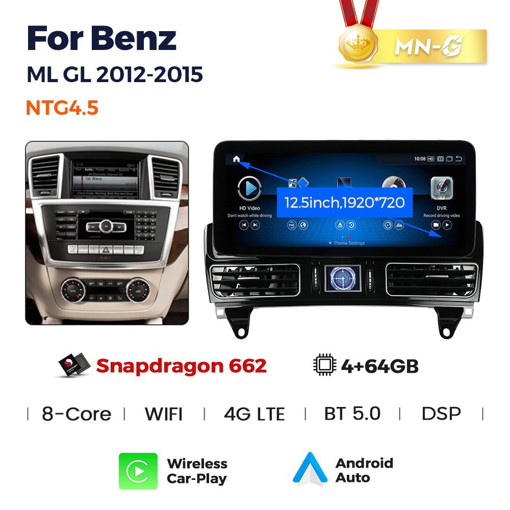 Navifly Newest Android 8core 6+128GB Car GPS System for Benz ML GL 2012-2015 with BT5.1 Chip