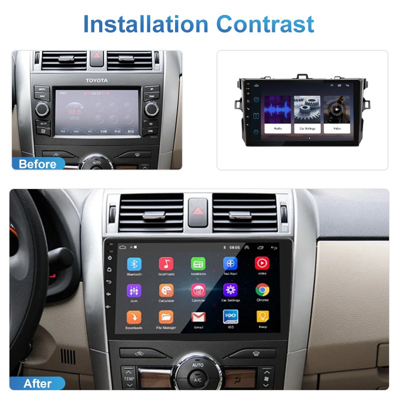 Car Stereo Radio Player IPS 9" Touch Screen Multimedia Head Unit for TOYOTA Corolla 2020 2013 Android Player Car Radio Video