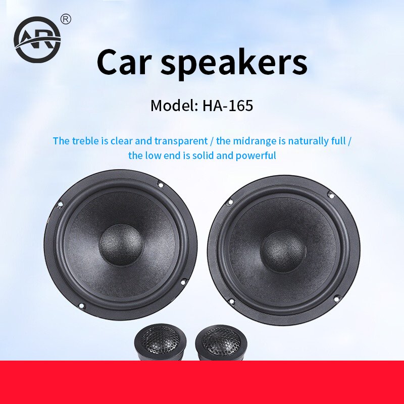 Hot Selling 12V Black Car Audio Coaxial Speaker System 6.5 Inch High Power Active Auto Woofer
