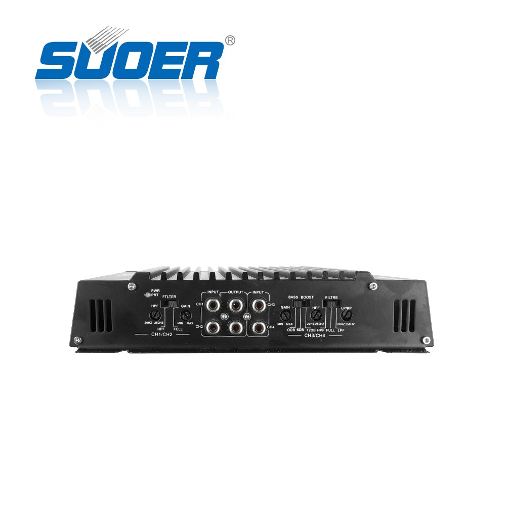Suoer CA-440-A Full Range Car Amplifier Stereo 295*230*55mm 4 Channel Power Car Amplifier