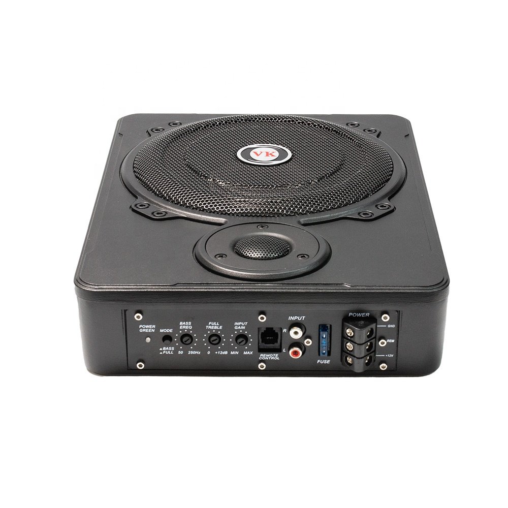 VK New Model 10 Inch 600W Auto Under Seat Thin Active Subwoofer Slim Amplifier Subwoofer for Car Auto Electronics Car Subwoofer