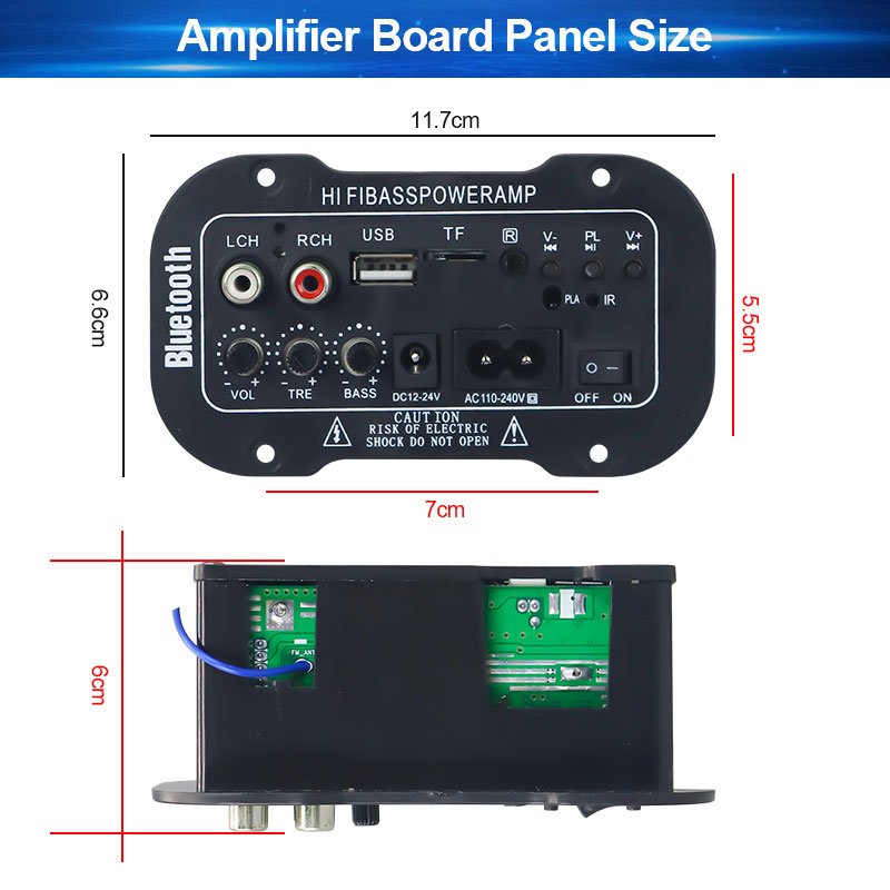 VIRE 25W Digital Audio Home Amplifier Module Professional Subwoofer HI-FI Bass Board Car Bluetooth 24V/220V Car Amplifier Board