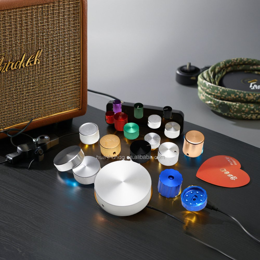 Dongguan Custom Aluminum Metal Audio Switch Knurled Guitar Volume Control Potentiometer Knobs for Electronic Accessories