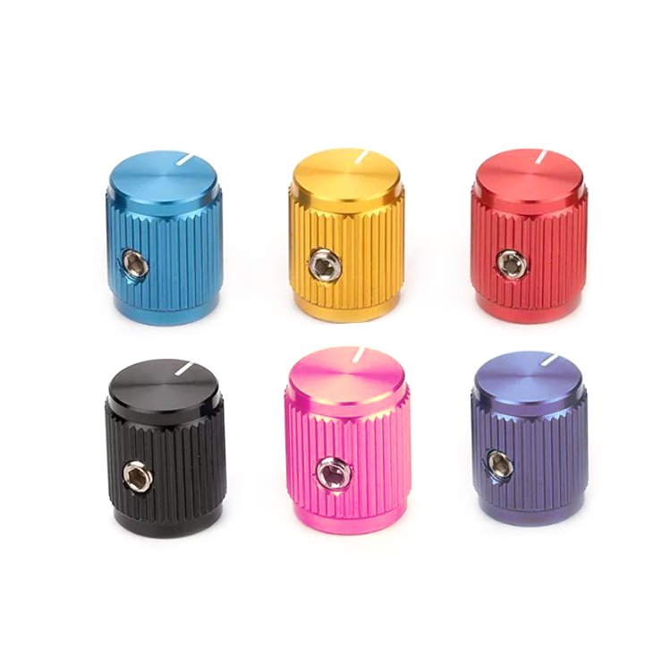 Dongguan Custom Aluminum Metal Audio Switch Knurled Guitar Volume Control Potentiometer Knobs for Electronic Accessories