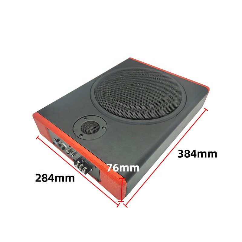 600W Big Power Slim Car Subwoofer 10 Inch Flat Woofer Car Audio Subwoofer 12V Underseat Car Subwoofer with Amplifier