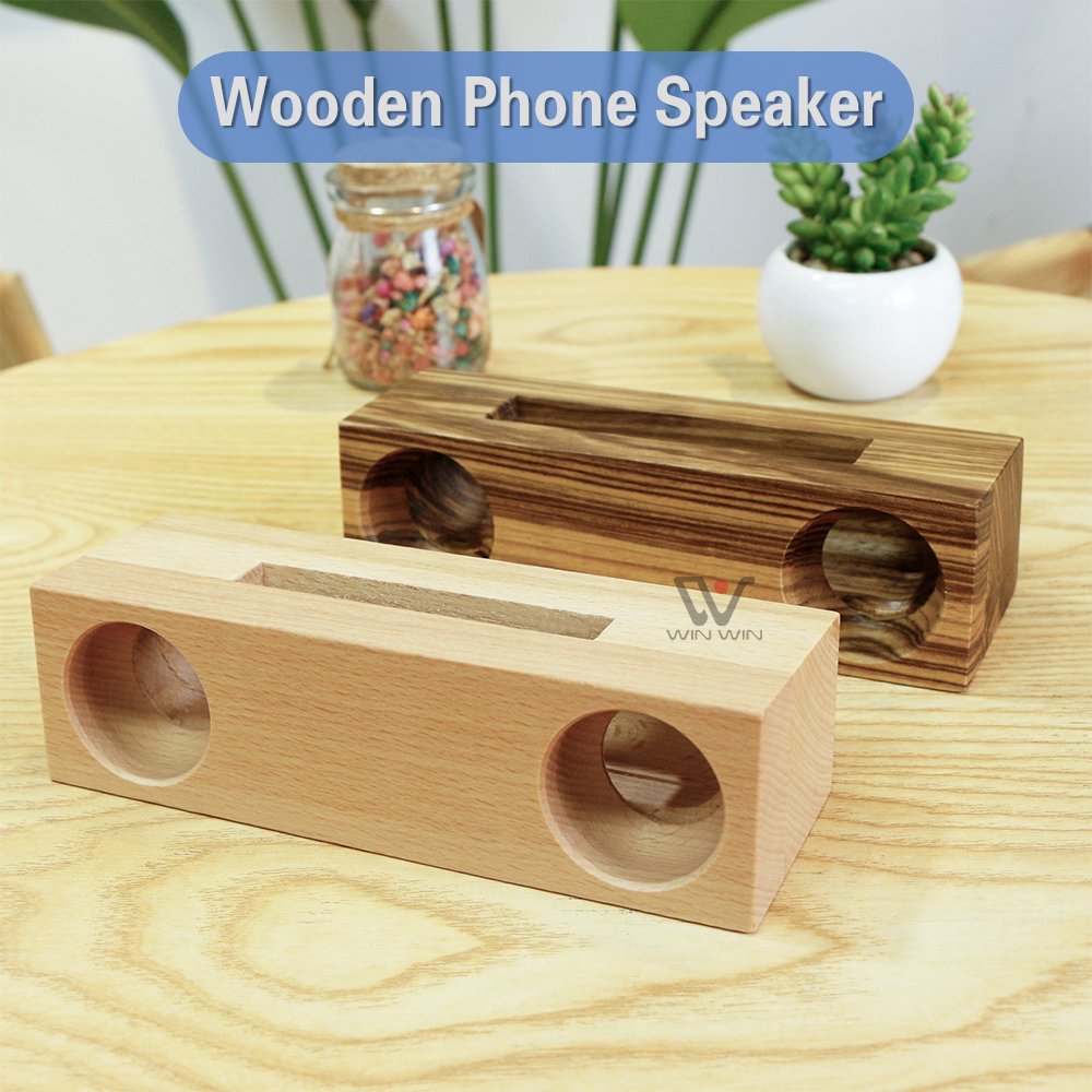 Winning Product 2024 Koa Wood Product Wholesale Wooden Speaker Phone Holder Bamboo Loudspeaker