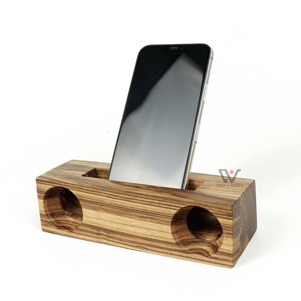 Winning Product 2024 Koa Wood Product Wholesale Wooden Speaker Phone Holder Bamboo Loudspeaker