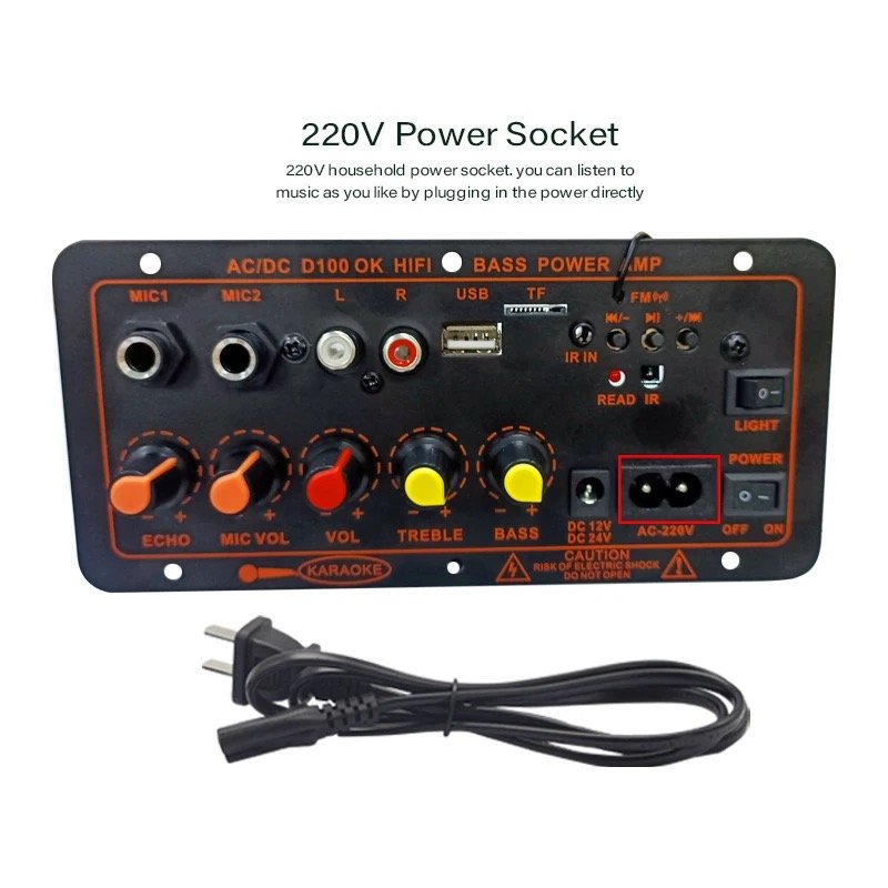 D100W Car Subwoofer Amplifier Board, High-power 12v Subwoofer Amplifier Circuit Board, BT Subwoofer Mono Amplifier Board