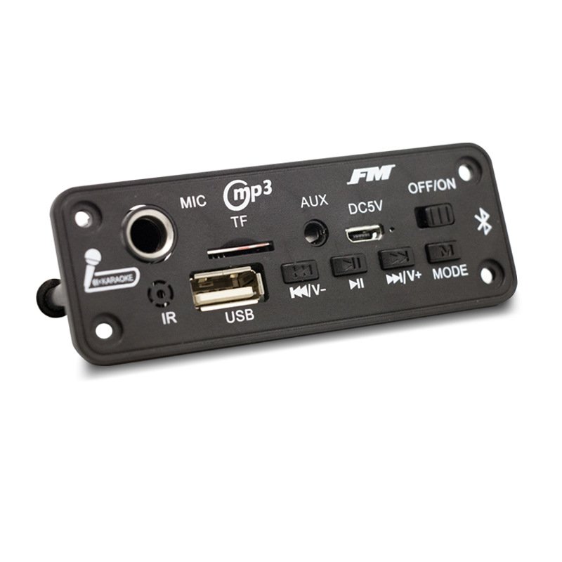 10W 6W Blue. Tooth Amplifier MP3 Decoder Board Microphone Car Mp3 Player USB Record FM Radio AUX for Speaker Handsfree Audio DIY