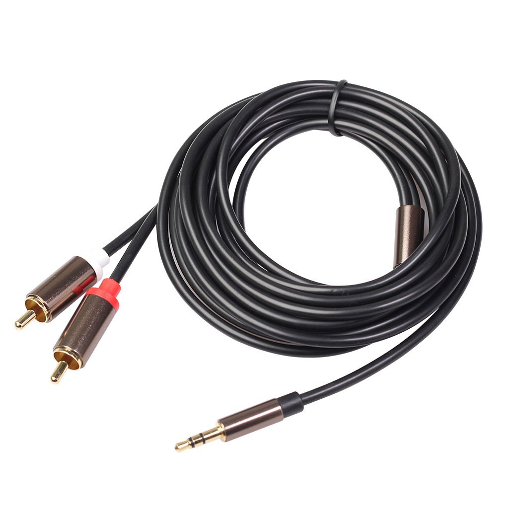 Audio 1/8 Jack 3.5 to 2 Rca Cable 3.5mm to Rca Cable Male Splitter Aux Cord for Tv Pc Amplifiers Dvd Speaker Cable