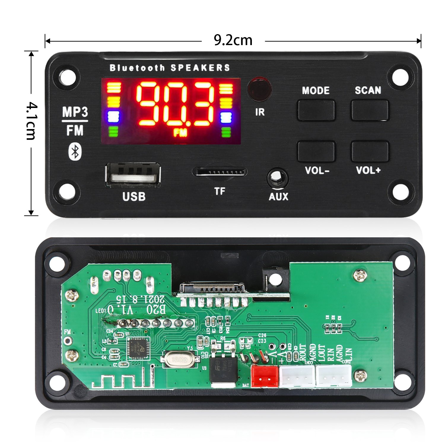 Wireless Bluetooth 5.0 DIY Audio Module 12V MP3 WMA WAV Decoder Board USB TF FM Radio Handsfree Digital Voice Recorder Cars