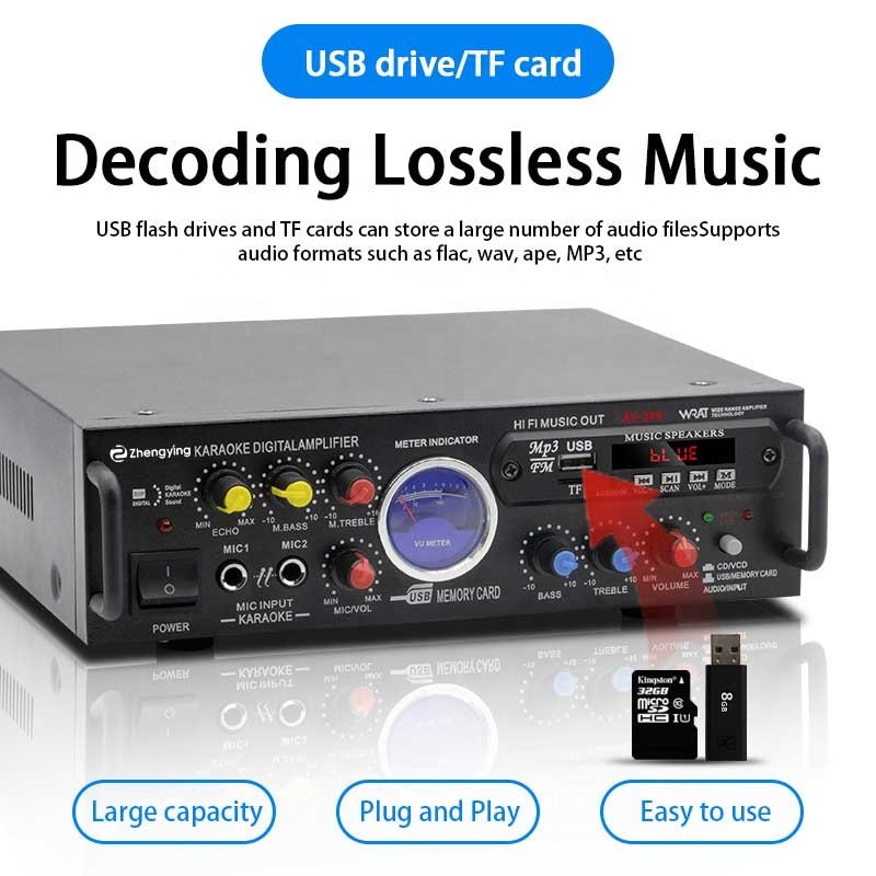 Multifunctional Bt Power Amplifier Home Car Plug-in Card Small HIfi Professional High-power Power Amplifier Manufacturer