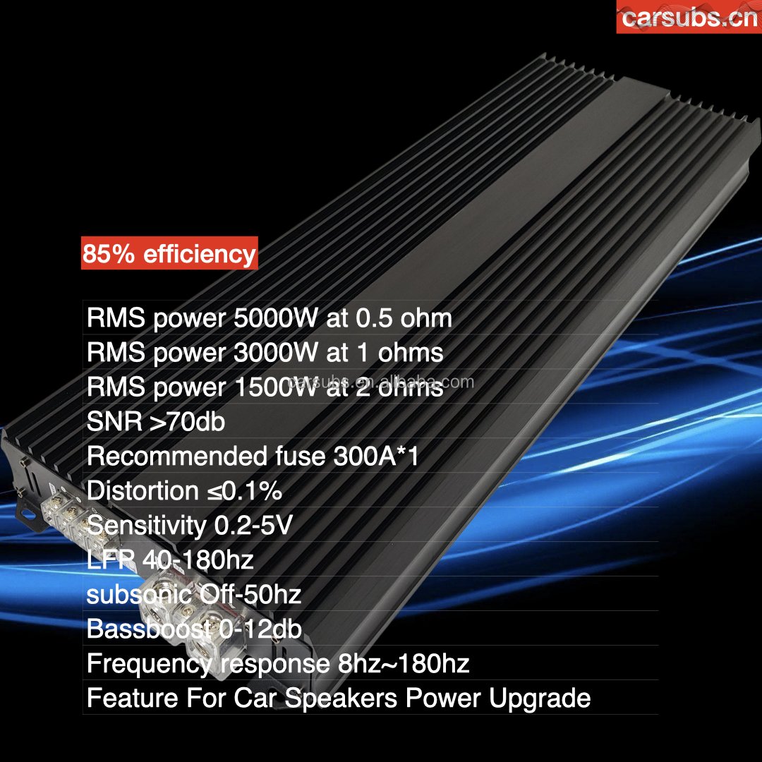Korea Board Dynamic 0.5 Ohm Car SPL Subwoofer Amplifier RMS 3000W 1 Ohm Half Bridge Strong Bass Class D Car Amplifier Monoblock