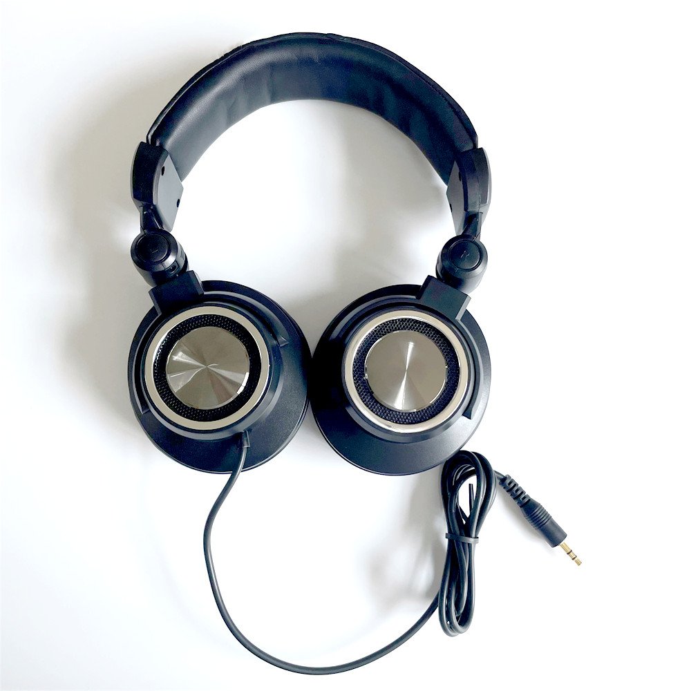Profession Studio Headphone Cool metal plate foldable DJ headphone 6.35 adaptor wired Monitor Headset