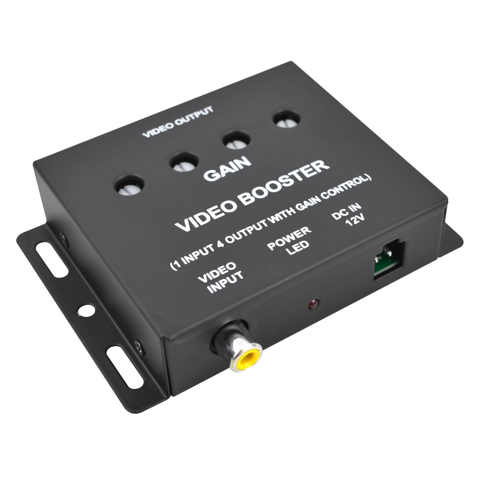 12V 1 Input to 4 Output RCA Car DVD Video Booster Amplifier Splitter Box