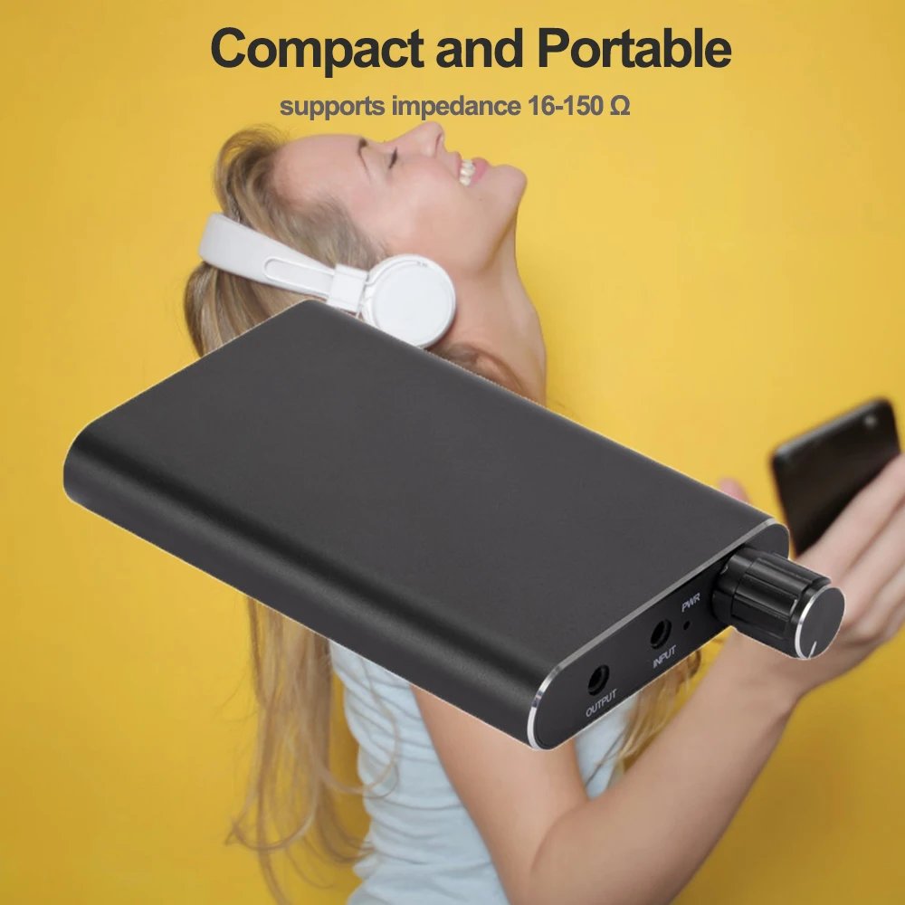 HiFi Headphone Earphone Amplifier 3.5mm Jack Aux Portable Audio Amp for Mobile Phone MP3 MP4 Laptop PC