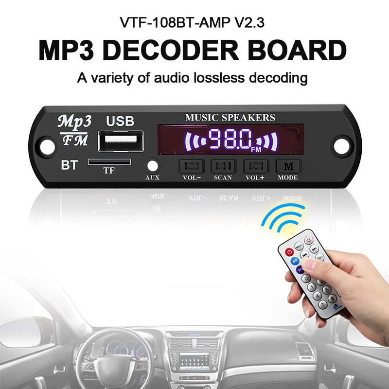 VIRE 2*20W Amplifier Wireless Bluetooth Car Audio Car Speaker MP3 Player Module MP3 WMA Car Radio Decoder Board