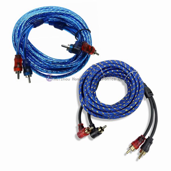 High Professional Rca Cable With Ground Wire Amplifier Ofc Audio Signal Cable Car Audio Amplifier Rca Connector Cable for Car