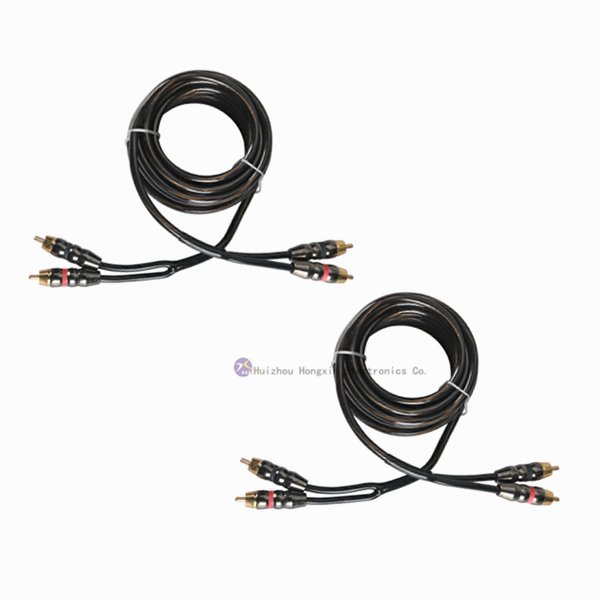 High Professional Rca Cable With Ground Wire Amplifier Ofc Audio Signal Cable Car Audio Amplifier Rca Connector Cable for Car