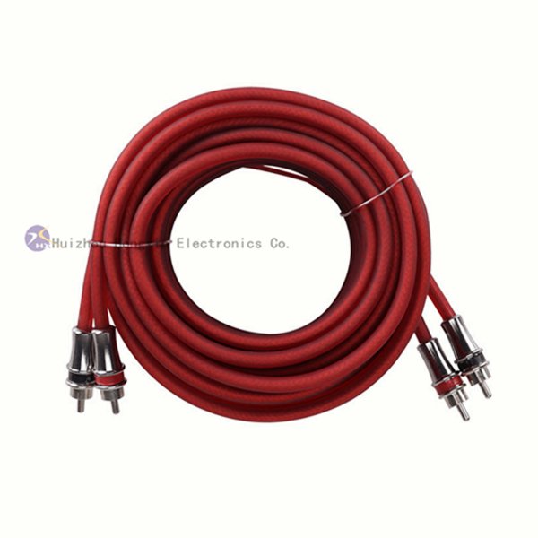 High Professional Rca Cable With Ground Wire Amplifier Ofc Audio Signal Cable Car Audio Amplifier Rca Connector Cable for Car