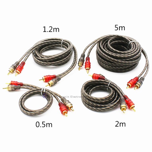 High Professional Rca Cable With Ground Wire Amplifier Ofc Audio Signal Cable Car Audio Amplifier Rca Connector Cable for Car