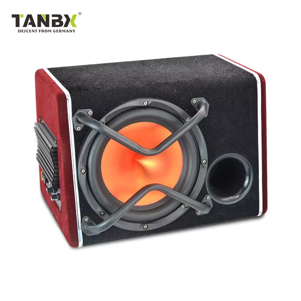 Farctory Wholesale New 2000W Trapezoid Car Super Bass 10 Inch Active Car Subwoofer 10" Car Active Amplifier Subwoofer