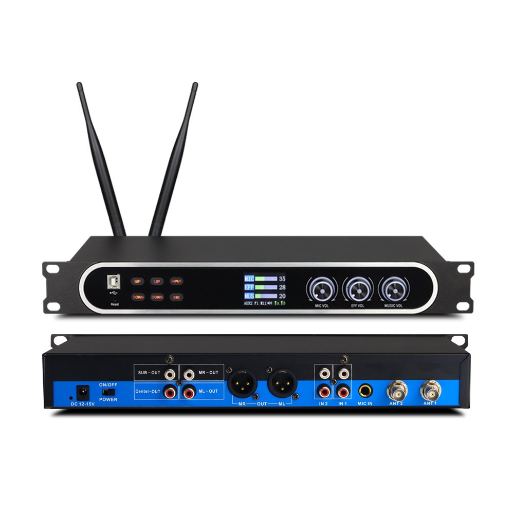 High Quality Professional Digital REVERB Karaoke Effect Processor With Wireless Microphone Dsp Sound Processor