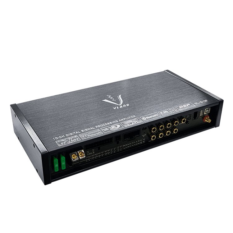 VLANG Factory Manufactures Professional Stereo Car DSP Power Amplifier with External LCD Control Panel
