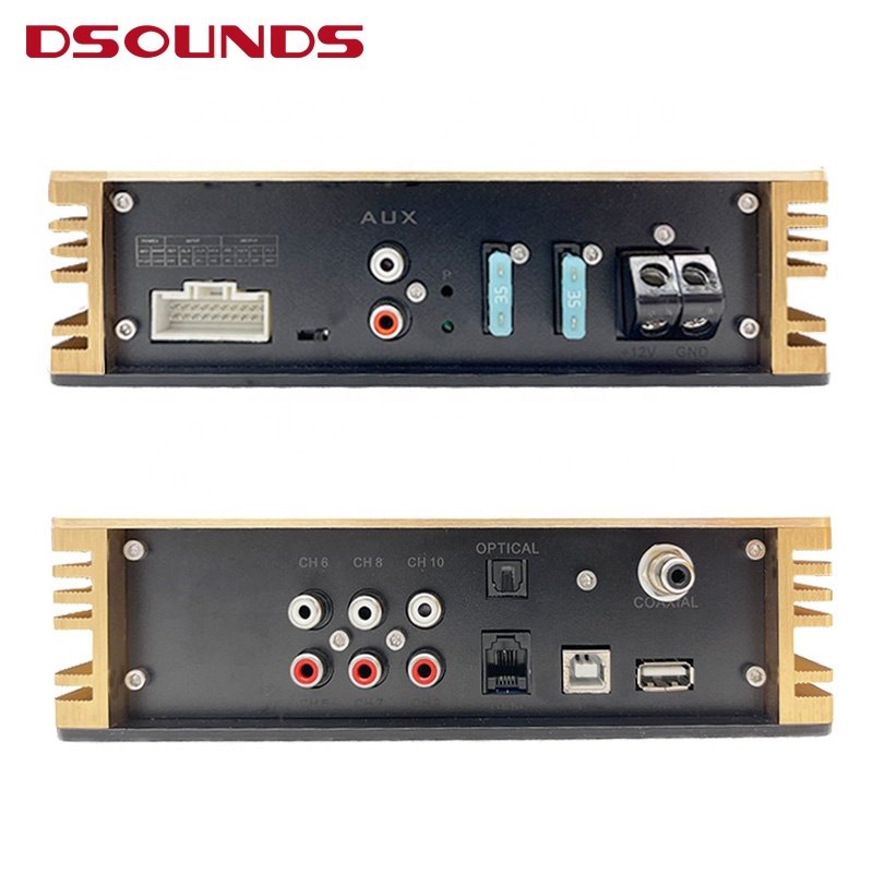 High Power Car DSP Amplifier with Japan Tube 6 in 10 Out and 31 Band EQ with 4 Channels High Power Class AB Car DSP Amplifier