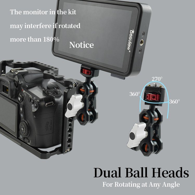 Mini Magic Arm Double Ball Head Bracket for DSLR Camera 360 Rotation for Monitor Lights Recorders Microphone & Audio Accessories