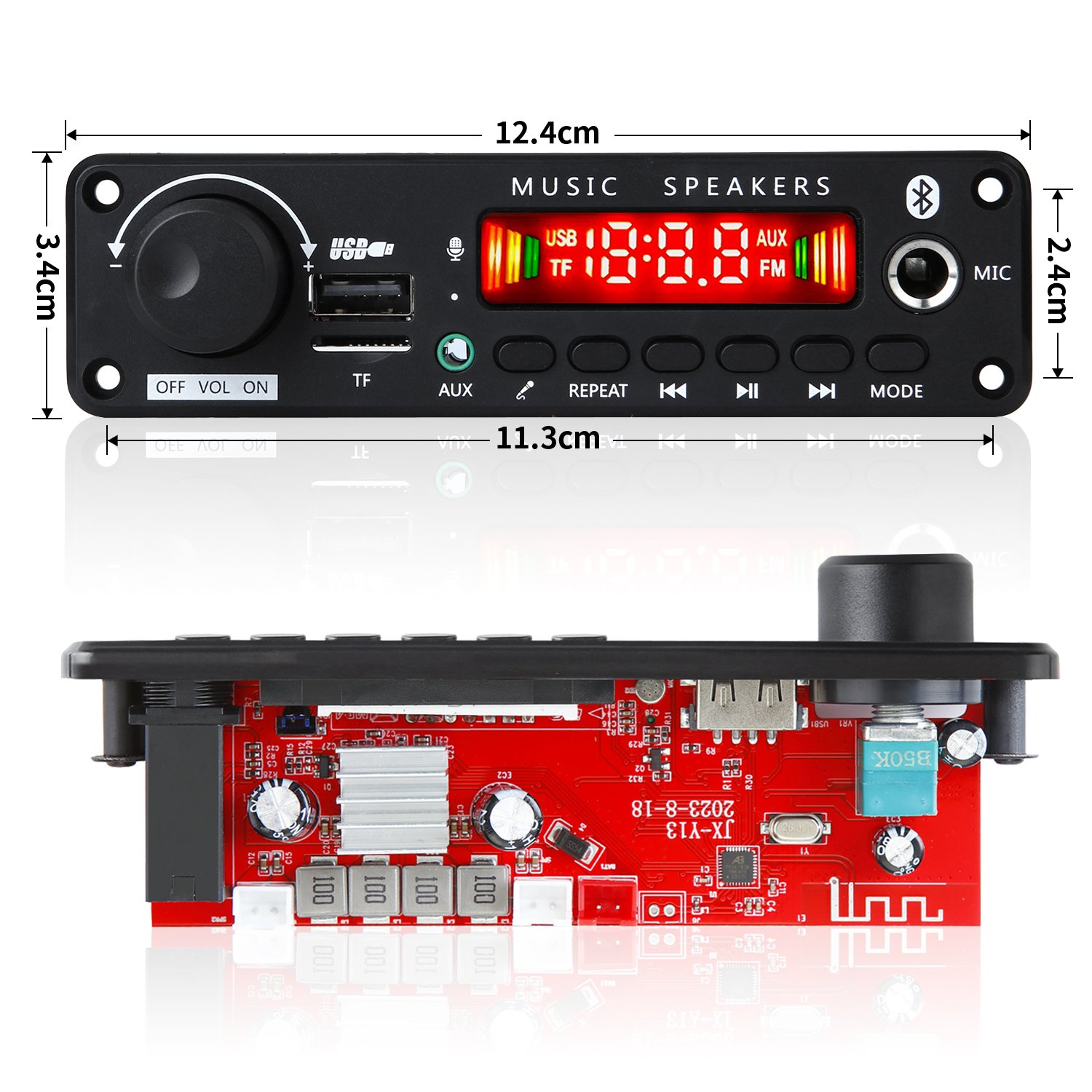 2*75W Amplifier Bluetooth 5.0 MP3 WAV APE Decoder Board 12V DIY Car FM Radio MP3 Player TF USB Microphone Handsfree Call Card
