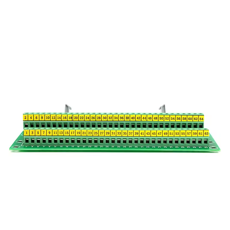 IDC-64P Terminal Block Connector Pin Header IDC Connector Board 64 Position Terminal Block Breakout Distribution Module Board