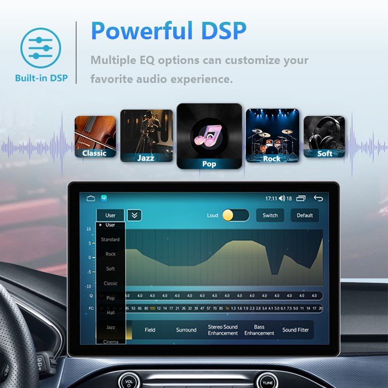 Factory N3L 64GB 11 Inch Lodark 2K HD QLED Screen Carplay Android Car Stereo 4G WIFI Multimedia Audio DSP RGB FM Transmitter GPS