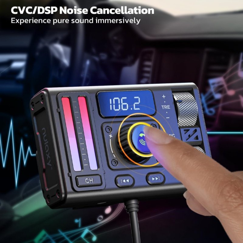MT02 Bluetooth 5.3 Car Adapter with Air Vent Installation QC3.0 PD 20W Car Charger Wireless FM Radio Transmitter Car MP3 Player