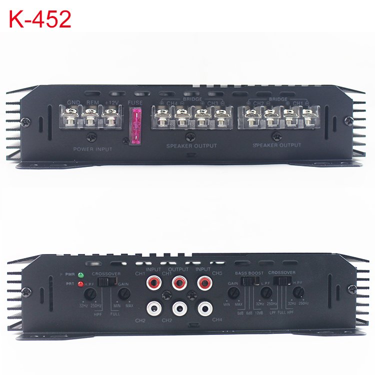 Wholesale 12V Car Amplifier New Auto Amplifier Class AB 4 Channel Audio Amplifier with Crossovers for Full Frequency Car Audio
