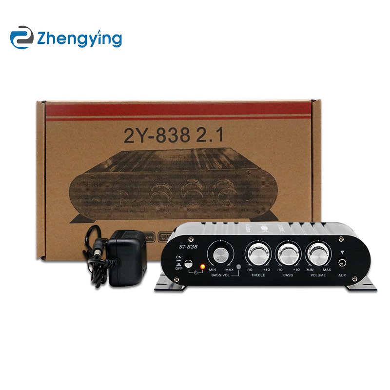 ST-838 Wholesale Digital Subwoofer Amplifier 2 Channel Sound System Mini Home 12V Power Amplifier