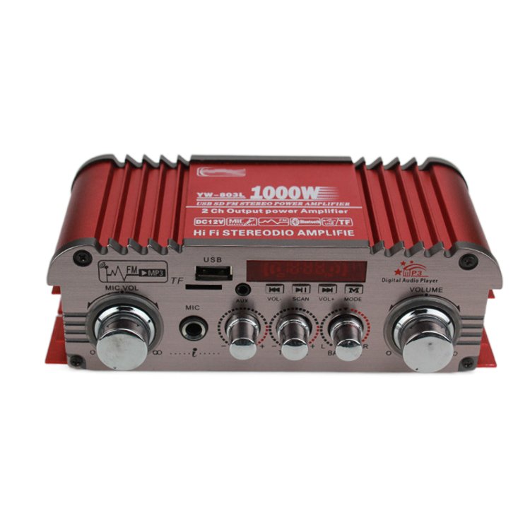 Hi-Fi Audio Stereo Amplifier Mini USB BT Wireless for Car Boat Home DC12V