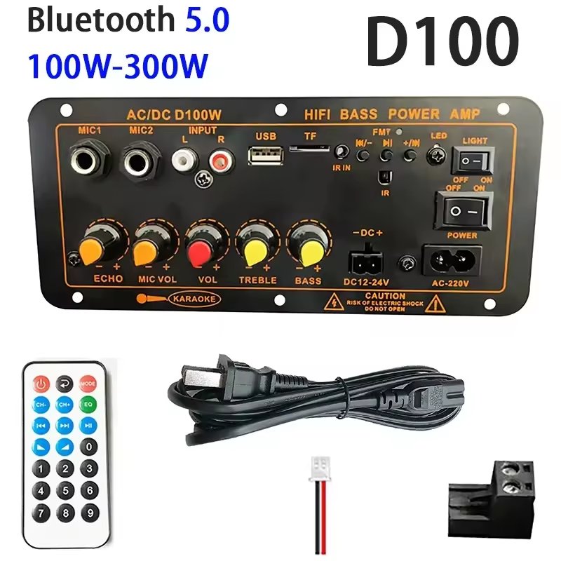 High Power Car Blue Tooth Power Amplifier Board Home Audio K-song Outdoor Bass 100-300W Power Amplifier Board