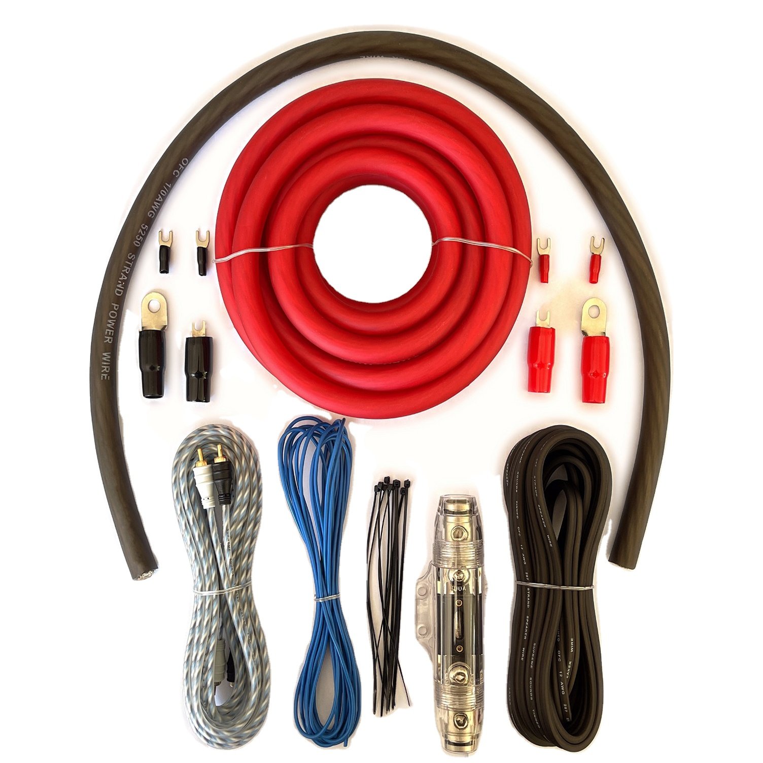 0 2 4 8 AWG Gauge Ga Stereo Amplifier Audio Power Amplifier Wiring Kit With Flexible Jacket