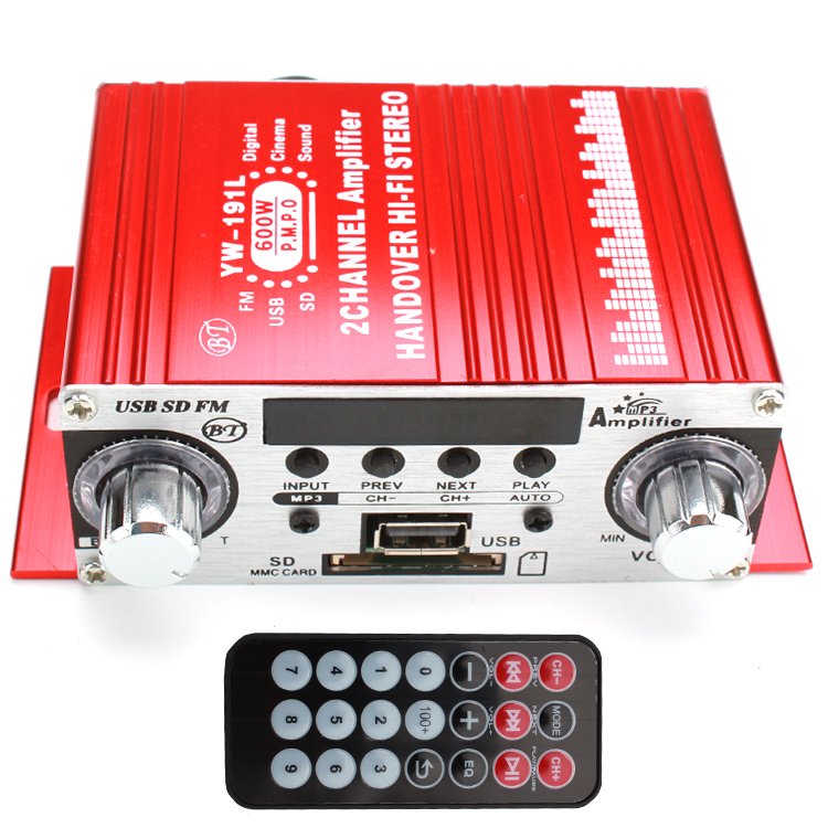 OEM DC 12V Mini Amplifier With USB Sd Fm Mp3 Bt Wireless 2 Channel Amplifiers Hifi Stereo Sound